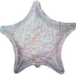 Шар 22 Звезда Голография серебряная 55 см